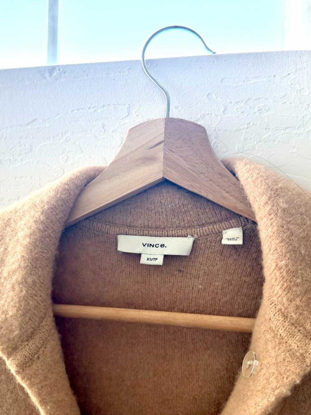 Vince Collar Cardigan Coat in Wool-Alpaca Blend - Size XS - Picture 5 of 6